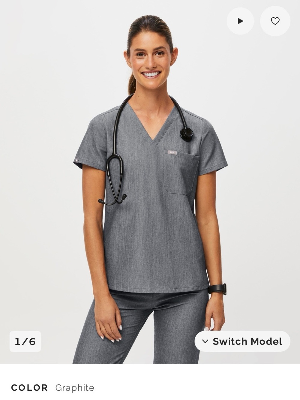 Figs Catarina scrub top